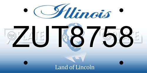 ZUT8758 Illinois License Plate