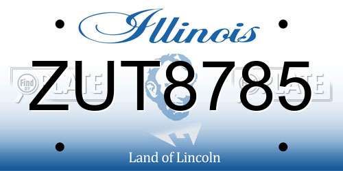 ZUT8785 Illinois License Plate