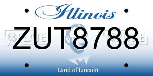 ZUT8788 Illinois License Plate