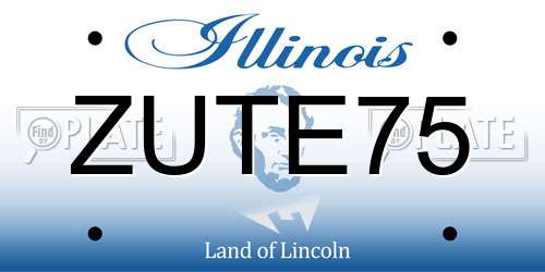 ZUTE75 Illinois License Plate