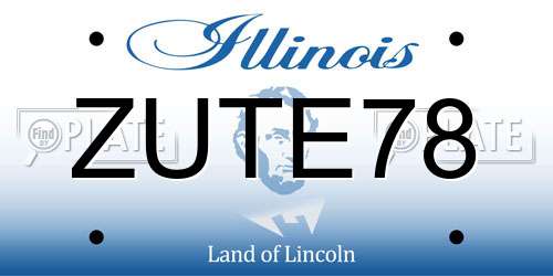 ZUTE78 Illinois License Plate