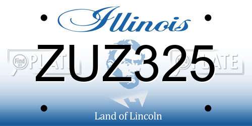 ZUZ325 Illinois License Plate