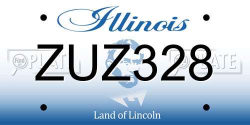 ZUZ328 Illinois License Plate