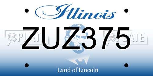 ZUZ375 Illinois License Plate