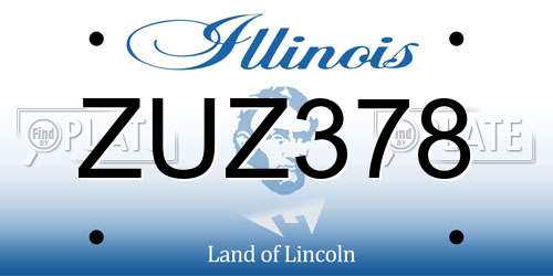 ZUZ378 Illinois License Plate