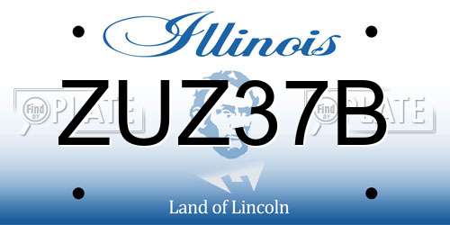 ZUZ37B Illinois License Plate