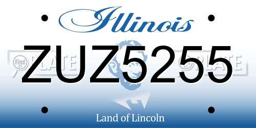 ZUZ5255 Illinois License Plate