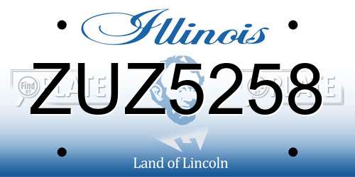 ZUZ5258 Illinois License Plate