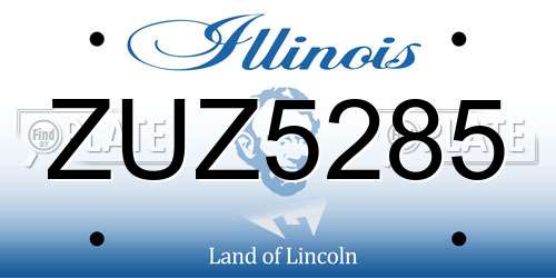 ZUZ5285 Illinois License Plate