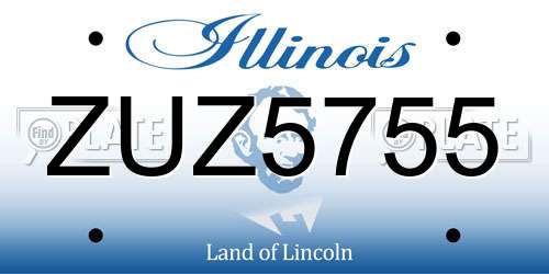 ZUZ5755 Illinois License Plate