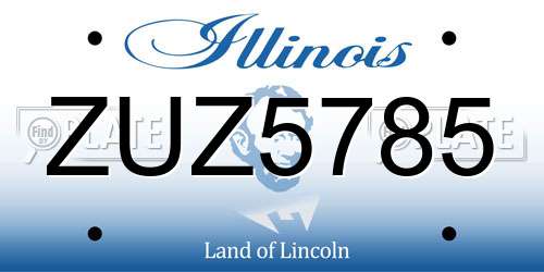 ZUZ5785 Illinois License Plate