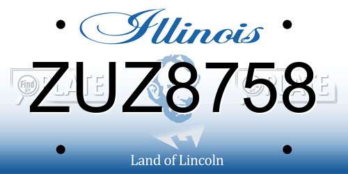 ZUZ8758 Illinois License Plate