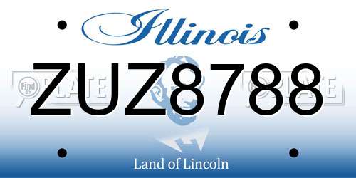 ZUZ8788 Illinois License Plate