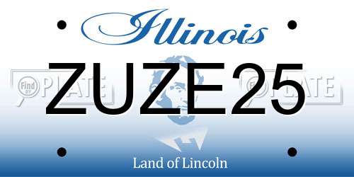 ZUZE25 Illinois License Plate