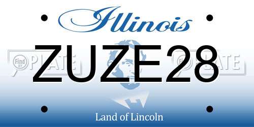 ZUZE28 Illinois License Plate