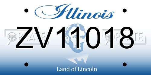 ZV11018 Illinois License Plate