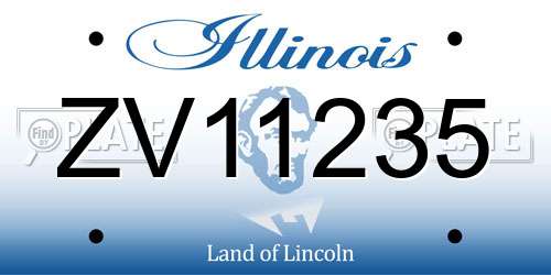 ZV11235 Illinois License Plate