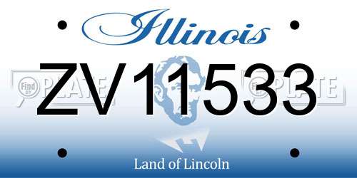 ZV11533 Illinois License Plate