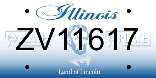 ZV11617 Illinois License Plate