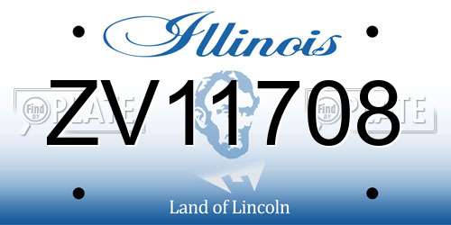ZV11708 Illinois License Plate