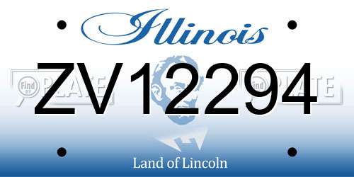 ZV12294 Illinois License Plate