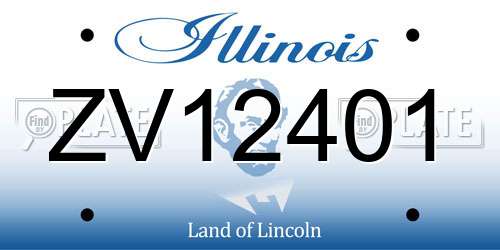 ZV12401 Illinois License Plate