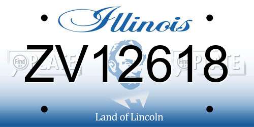 ZV12618 Illinois License Plate