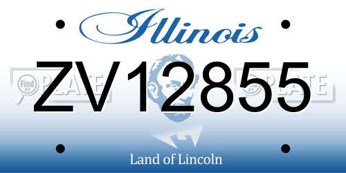 ZV12855 Illinois License Plate