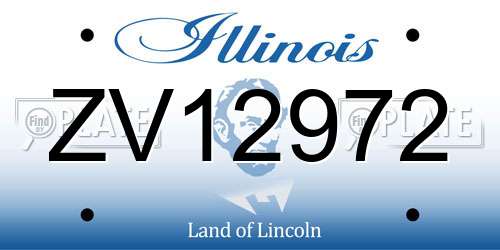 ZV12972 Illinois License Plate