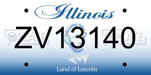 ZV13140 Illinois License Plate