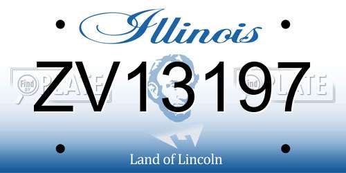ZV13197 Illinois License Plate