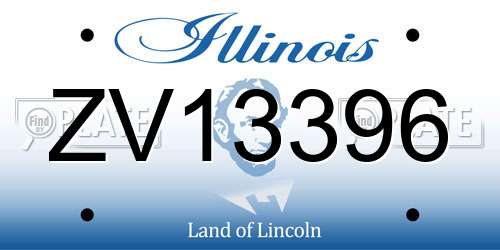 ZV13396 Illinois License Plate
