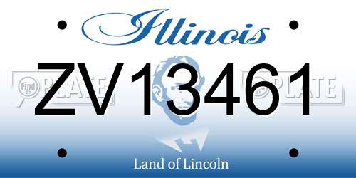 ZV13461 Illinois License Plate