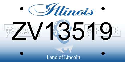 ZV13519 Illinois License Plate