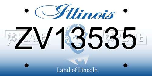 ZV13535 Illinois License Plate