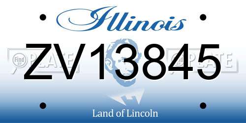 ZV13845 Illinois License Plate