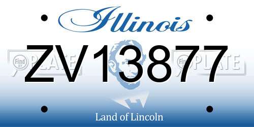 ZV13877 Illinois License Plate
