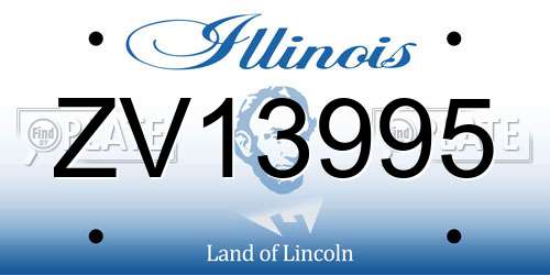 ZV13995 Illinois License Plate