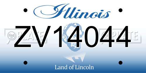 ZV14044 Illinois License Plate