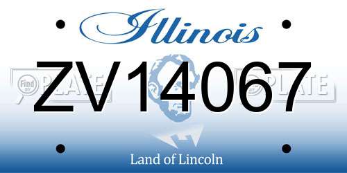 ZV14067 Illinois License Plate