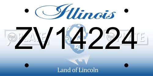 ZV14224 Illinois License Plate