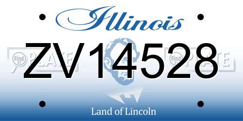 ZV14528 Illinois License Plate