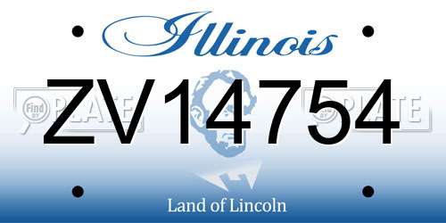 ZV14754 Illinois License Plate