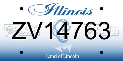 ZV14763 Illinois License Plate
