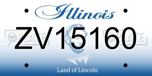 ZV15160 Illinois License Plate