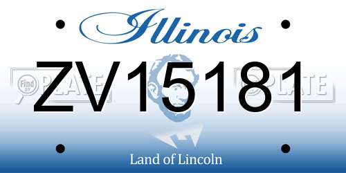 ZV15181 Illinois License Plate
