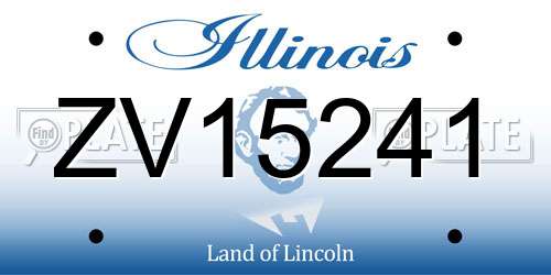 ZV15241 Illinois License Plate