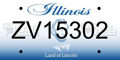 ZV15302 Illinois License Plate