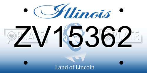 ZV15362 Illinois License Plate