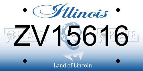 ZV15616 Illinois License Plate